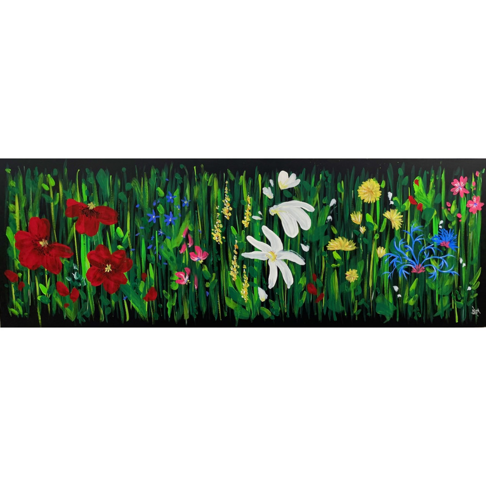 fleurs multicolores 38x108cm